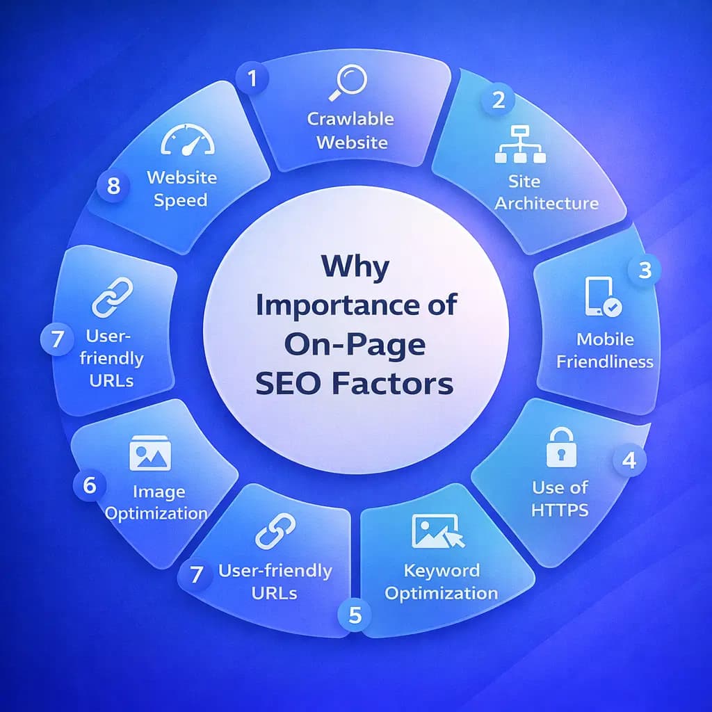 On-page SEO factors for search rankings