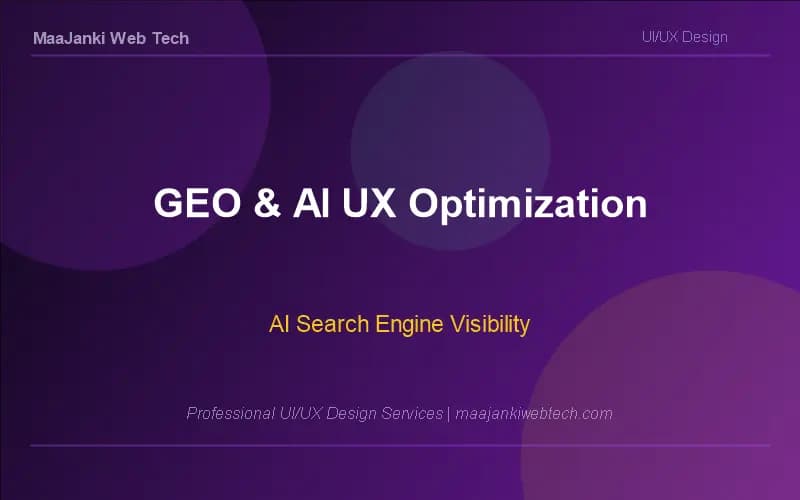 GEO & AI Search Optimization for UX GEO thought leadership and AI search optimization for UI/UX by MaaJanki Web Tech