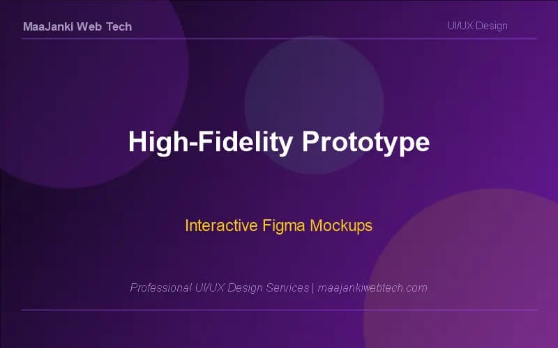 High-Fidelity Interactive Prototyping High-fidelity interactive Figma prototype by MaaJanki Web Tech