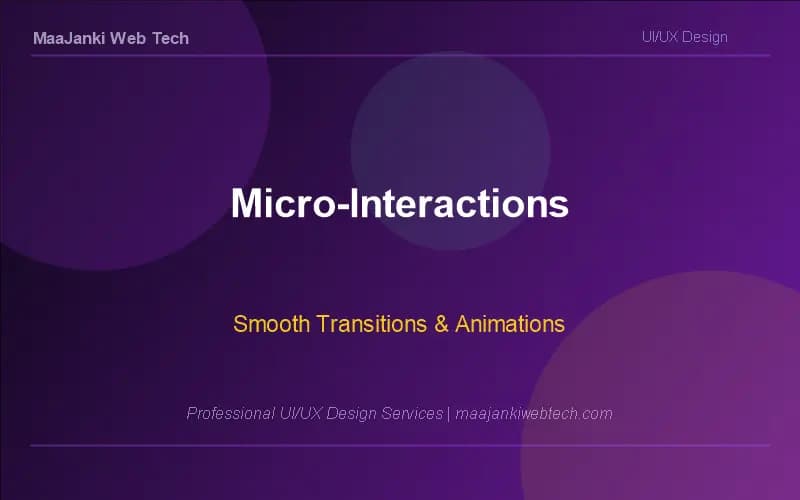 Micro-Interactions & Animations Micro-interactions and smooth animations in UI design by MaaJanki Web Tech